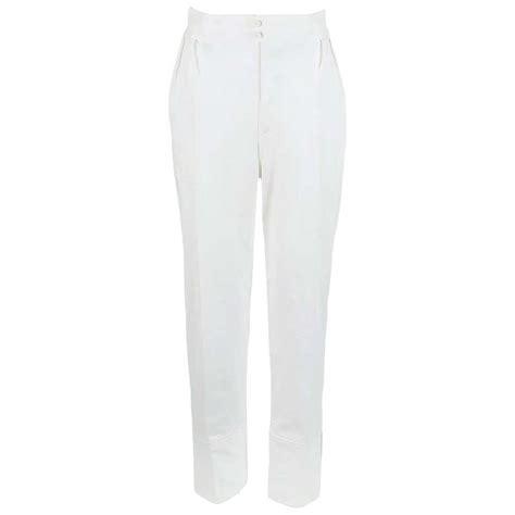 ysl white pants|YSL pants with the zippers.